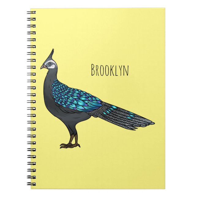 Carnet Illustration d'oiseau de faisan paon de Palawan (Devant)