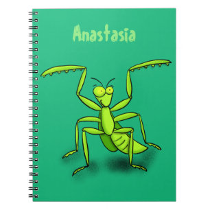 Carnet Illustration drôle de mante verte en prière