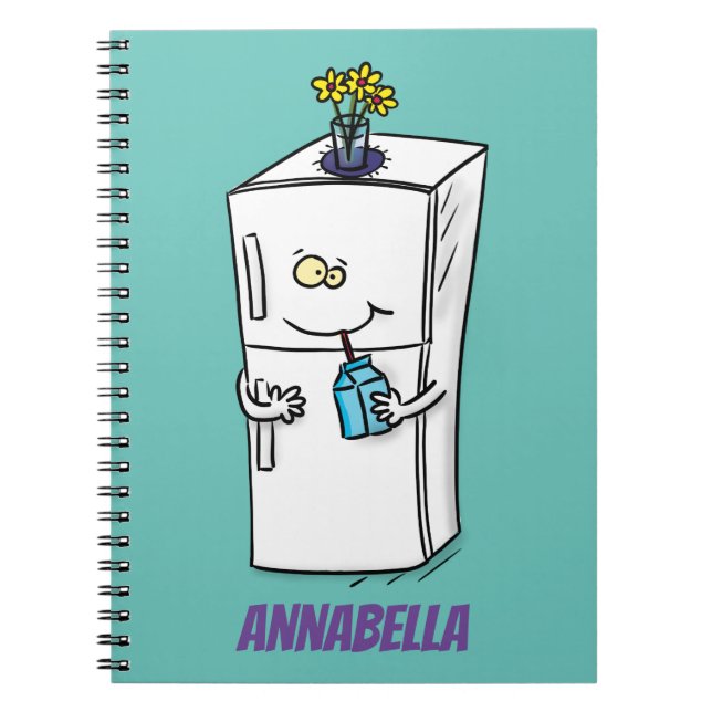 Carnet Illustration drôle de réfrigérateur (Devant)