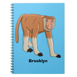 Carnet Illustration drôle de singe proboscis