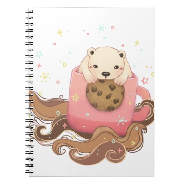 Carnet Illustration du biscuit et du café de l'ours polai (Devant)