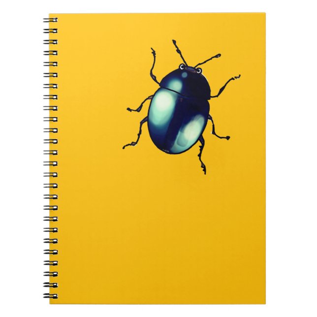 Carnet Illustration du coléoptère bleu brillant (Devant)