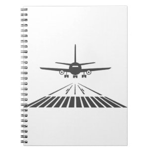 Carnet Illustration du décollage de la piste par avion