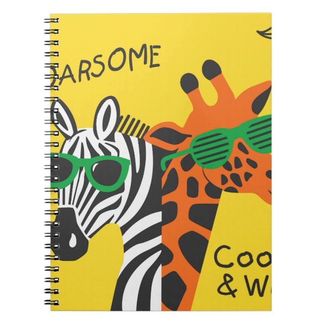 Carnet Illustration du dessin animé de la cool Zebra Gira (Devant)