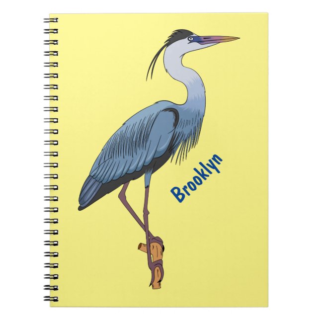 Carnet Illustration du grand héron bleu (Devant)
