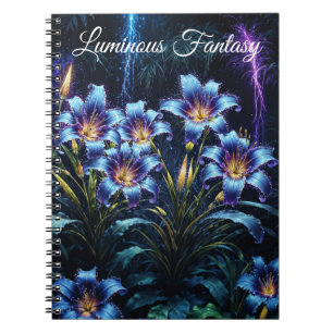 Carnet Illustration du jardin de nuit des fleurs biolumin