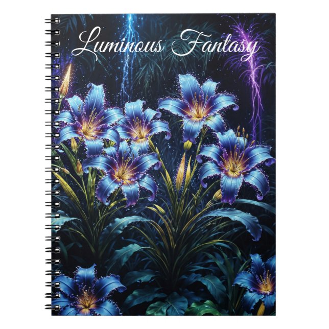 Carnet Illustration du jardin de nuit des fleurs biolumin (Devant)