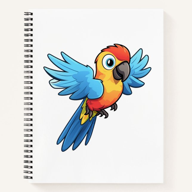 Carnet Illustration du perroquet de dessin (Devant)