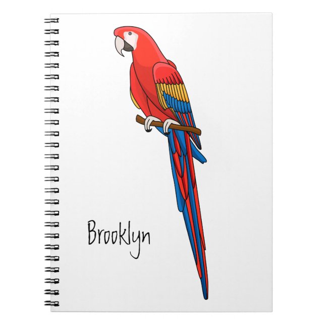 Carnet Illustration du perroquet de macaw Scarlet (Devant)