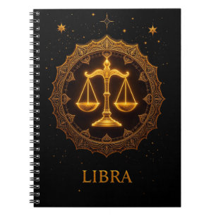 Carnet Illustration du signe du zodiaque Balance dorée