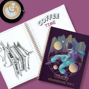 Carnet Illustration d'un astronaute technologique moderne