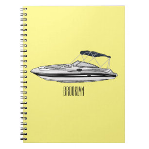 Carnet Illustration d'un bateau à moteur