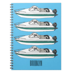 Carnet Illustration d'un bateau à moteur
