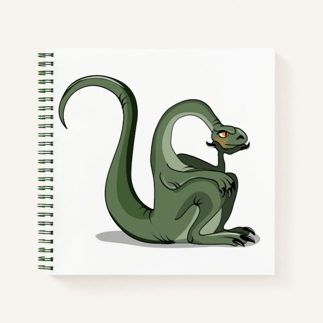 Carnet Illustration D'Un Brontosaurus Caricaturé Qui Pens (Devant)