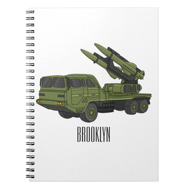 Carnet Illustration d'un camion de missiles militaires (Devant)