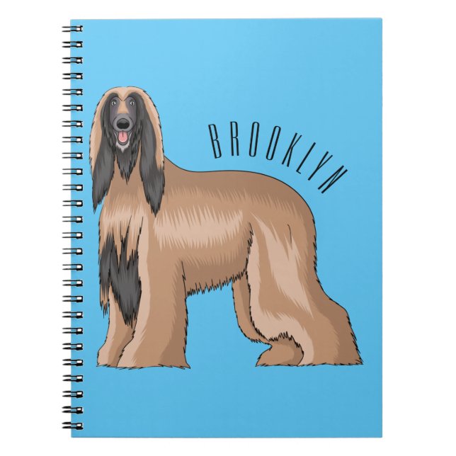 Carnet Illustration d'un chien hound afghan (Devant)