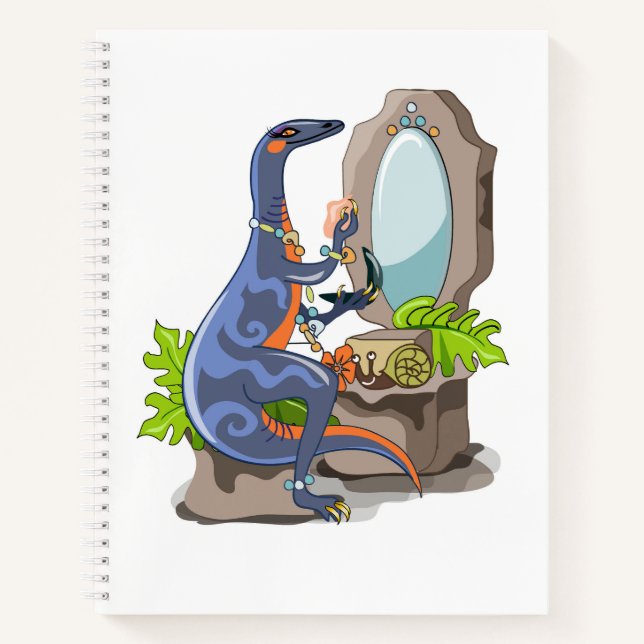 Carnet Illustration D'Un Iguanodon Mettant Sur Le Maquill (Devant)