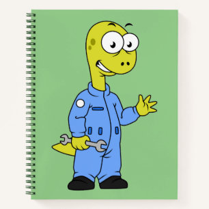 Carnet Illustration D'Un Mécanique Brontosaurus.