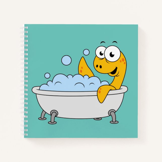 Carnet Illustration D'Un Monstre De Loch Ness De Bain. (Devant)
