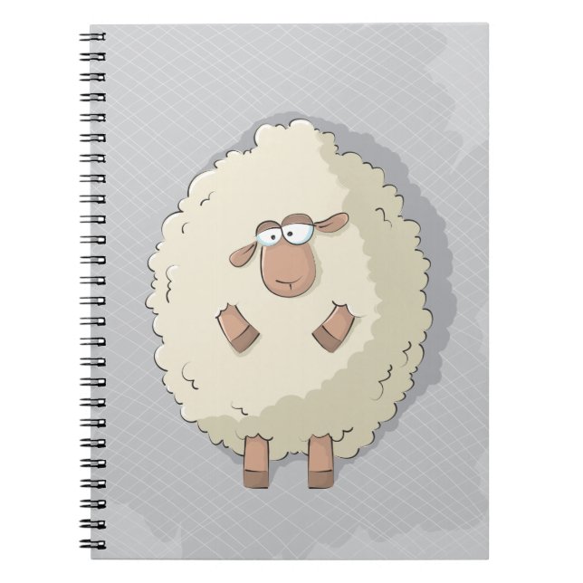 Carnet Illustration d'un mouton géant mignon et drôle (Devant)