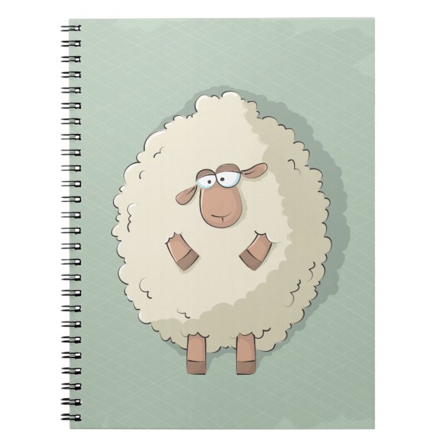 Carnet Illustration d'un mouton géant mignon et drôle (Devant)