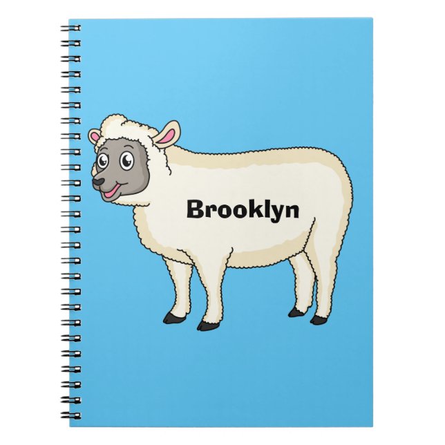 Carnet Illustration d'un mouton joyeux (Devant)