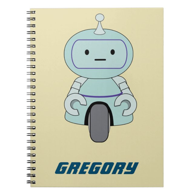 Carnet Illustration d'un robot rétro personnalisé (Devant)