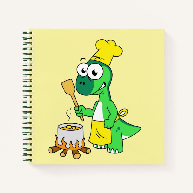 Carnet Illustration D'Une Cuisine De Parasaurolophus Dino (Devant)
