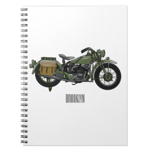 Carnet Illustration d'une moto de croiseur militaire