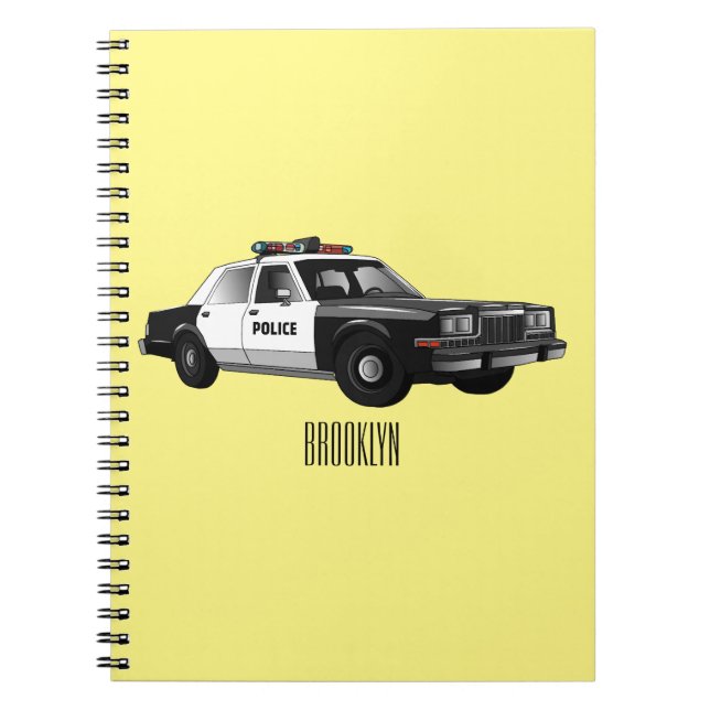 Carnet Illustration d'une voiture de police (Devant)
