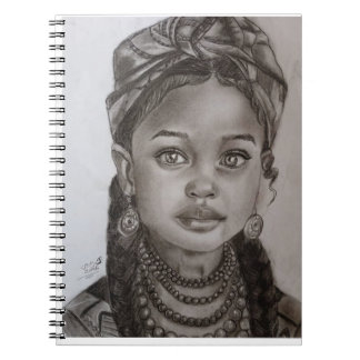 Carnet Illustration élégante de fille au fusain et au cra