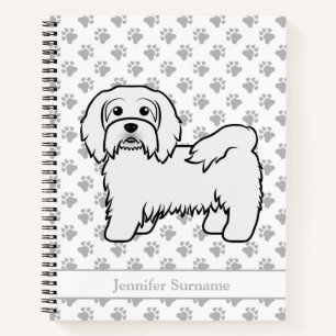 Carnet Illustration et nom de chien de dessin animé Havan