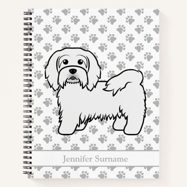 Carnet Illustration et nom de chien de dessin animé Havan (Devant)