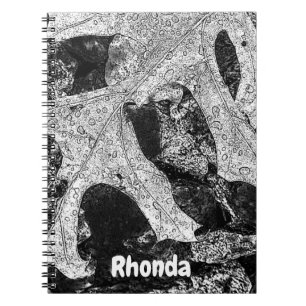 Carnet Illustration Feuille noire et blanche
