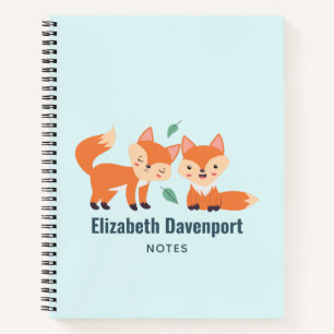 Carnet Illustration graphique des renards orange mignons