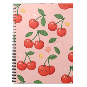 Carnet Illustration joyeuse de Kawaii Cherry Motif