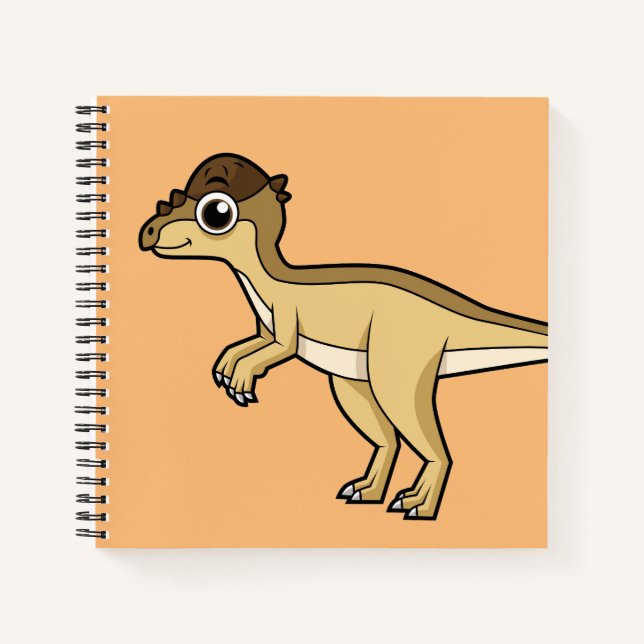 Carnet Illustration Mignonne D'Un Pachycéphalosaure Dinos (Devant)