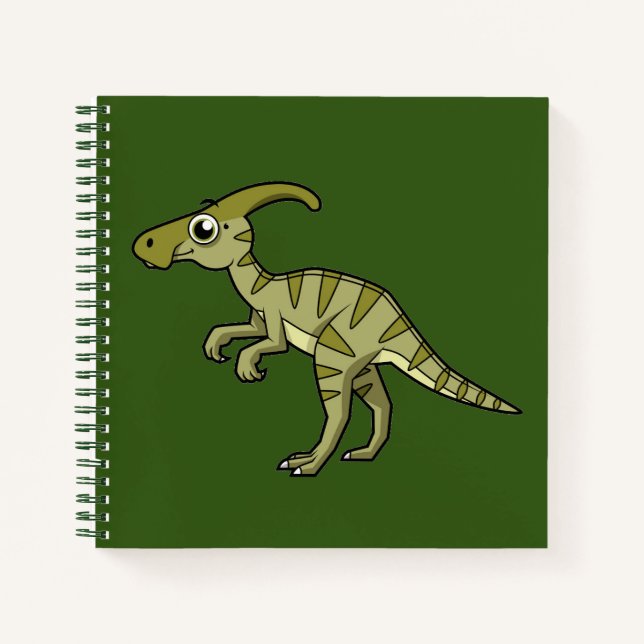 Carnet Illustration Mignonne D'Un Parasaurolophus Dinosau (Devant)