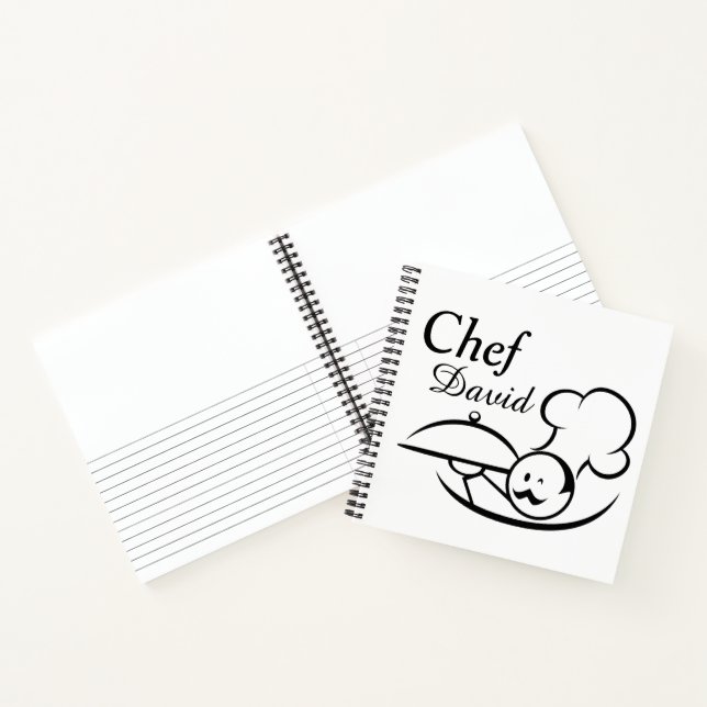 Carnet Illustration minimaliste du chef personnalisé (Intérieur)