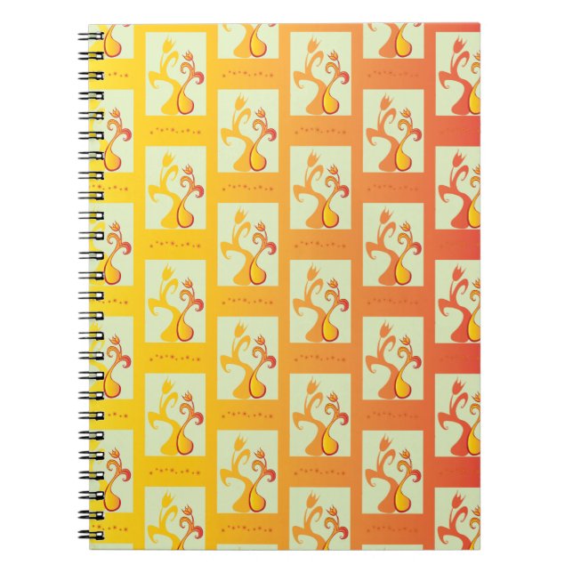 Carnet Illustration moderne Sunny jaune Tulip Couple (Devant)
