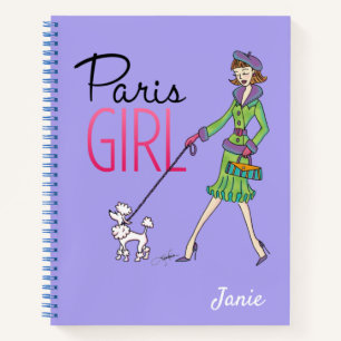 Carnet Illustration Paris Fille Voyage personnel