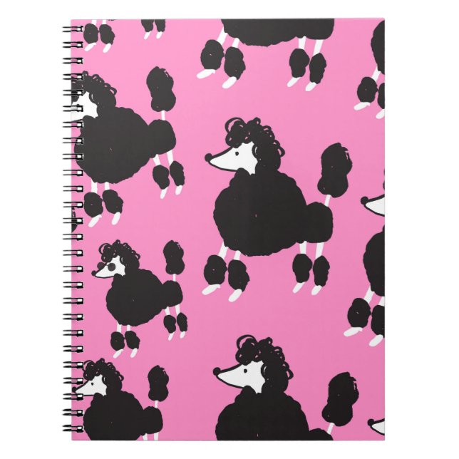 Carnet Illustration poodle français vintage patter sans s (Devant)