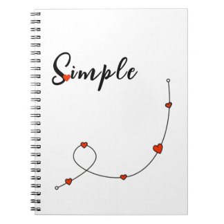 Carnet Illustration simple avec des coeurs minimalistes
