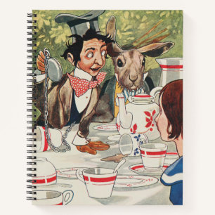 Carnet Illustration vintage d'Alice à la fête de thé du C