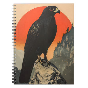 Carnet Illustration vintage du Faucon noir