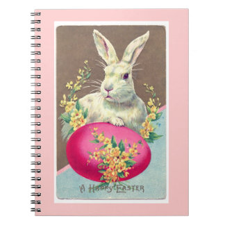 Carnet Illustration vintage du lapin de Pâques