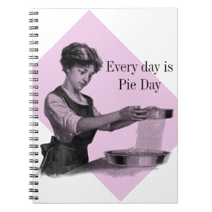 Carnet Illustration vintage d'une cuisson de dame