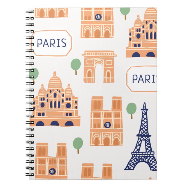 Carnet Illustration Vintage et transparente des monuments (Devant)