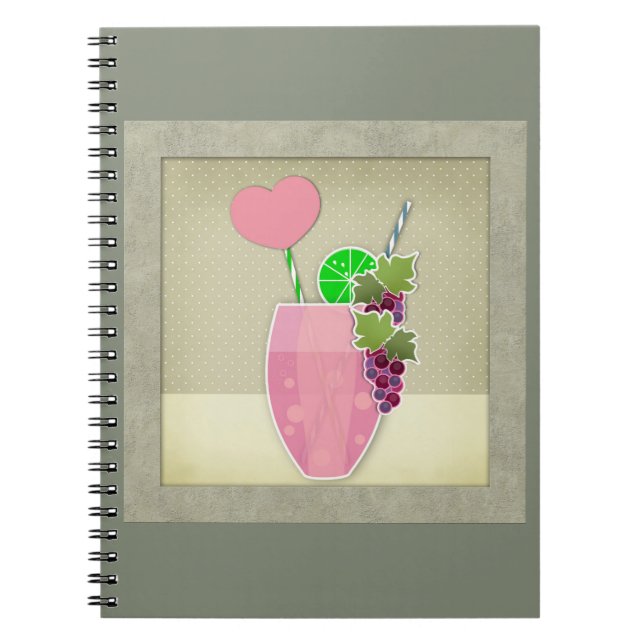 Carnet Illustration vintage, fruit (Devant)
