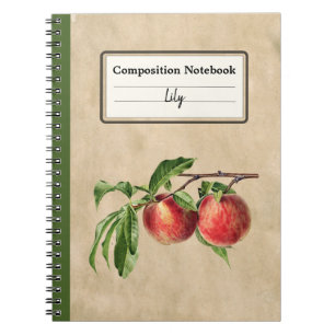 Carnet Illustration vintage Peaches Comp personnalisée